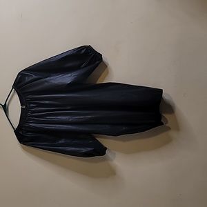 Faux Leather Blouse Top size medium